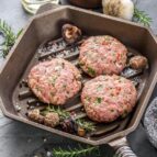 Varkens hamburgers varkensvlees