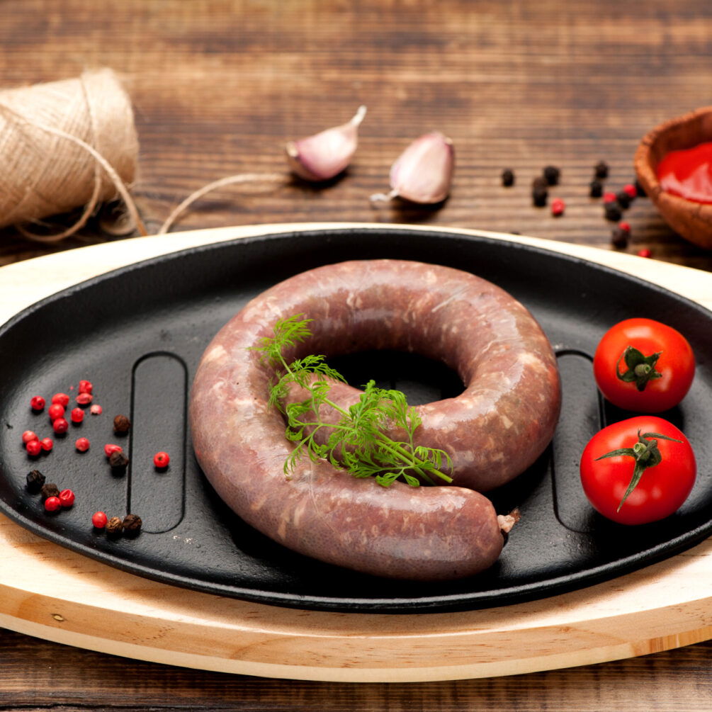 Raw homemade sausage