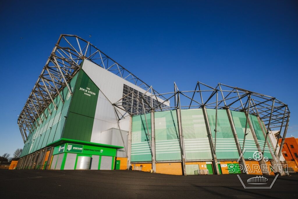 Celtic Park met de Jock Stein Stand in Glasgow