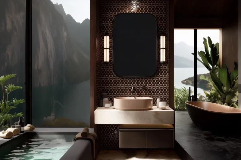 Render bathroom with AFH-OH-13800 2