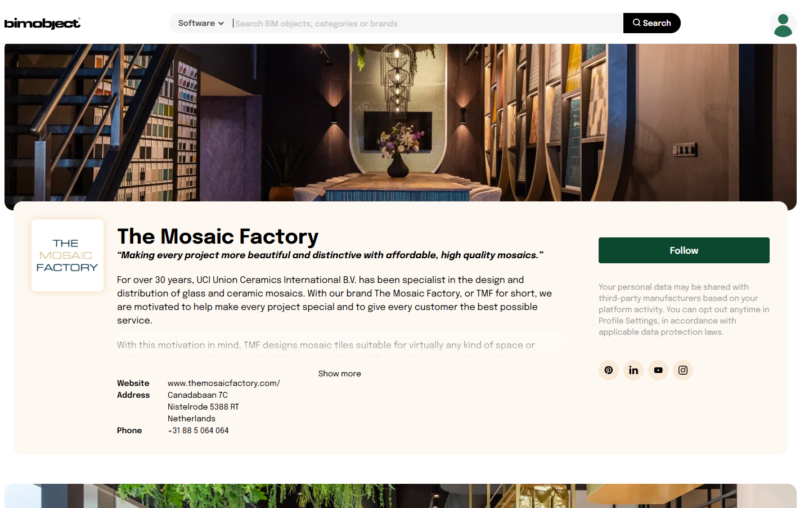 TMF profile on BIMobject