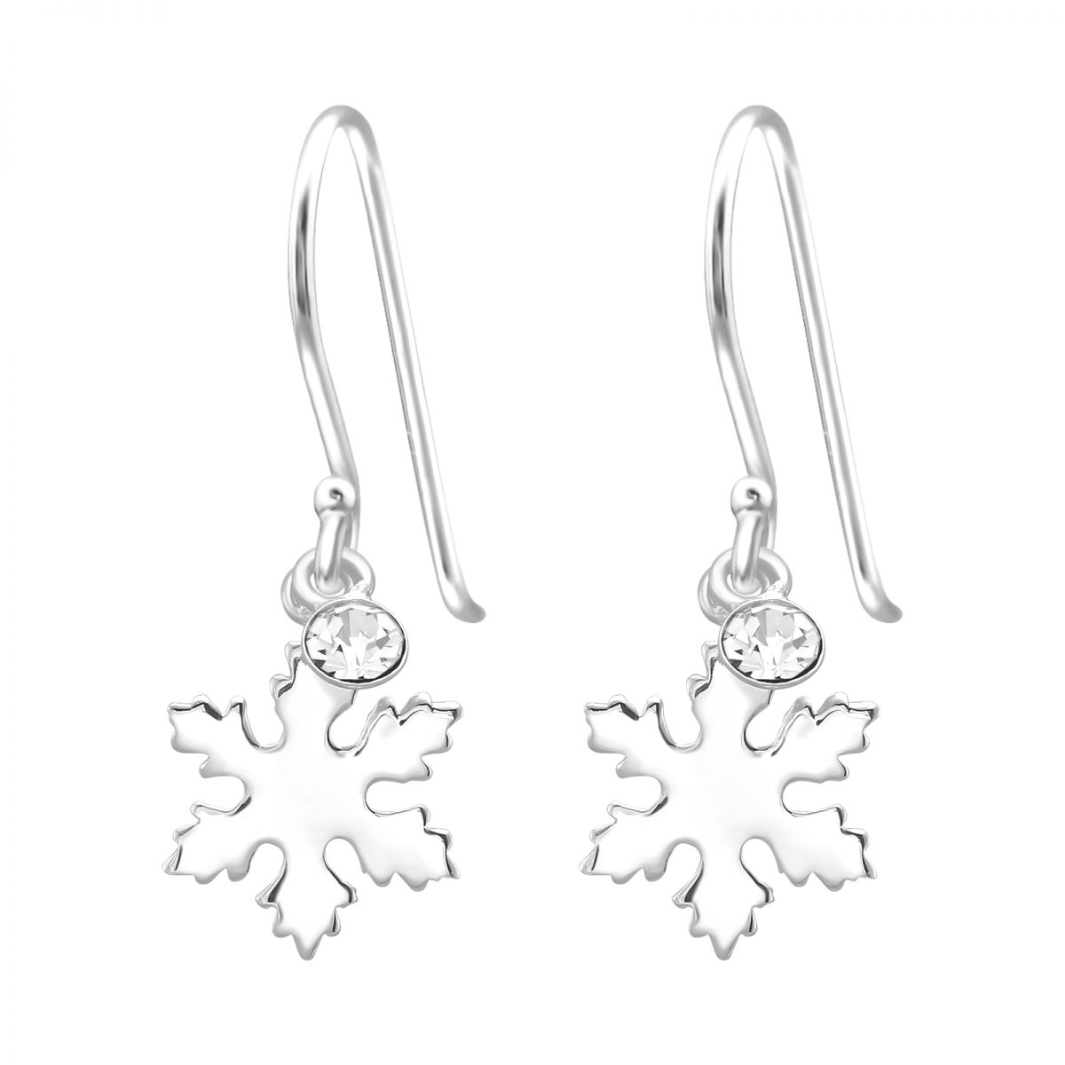 Zilver oorhangers sneeuwvlok met kristal  oorbellen dames zilver  kerst oorbellen  zilverana  Sterling 925 Silver