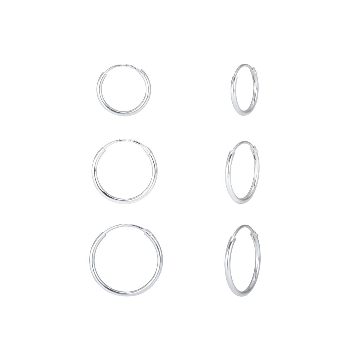 zilver set oorringen 12mm 14mm 16mm  ear hoops set  Zilverana  Sterling 925 Silver