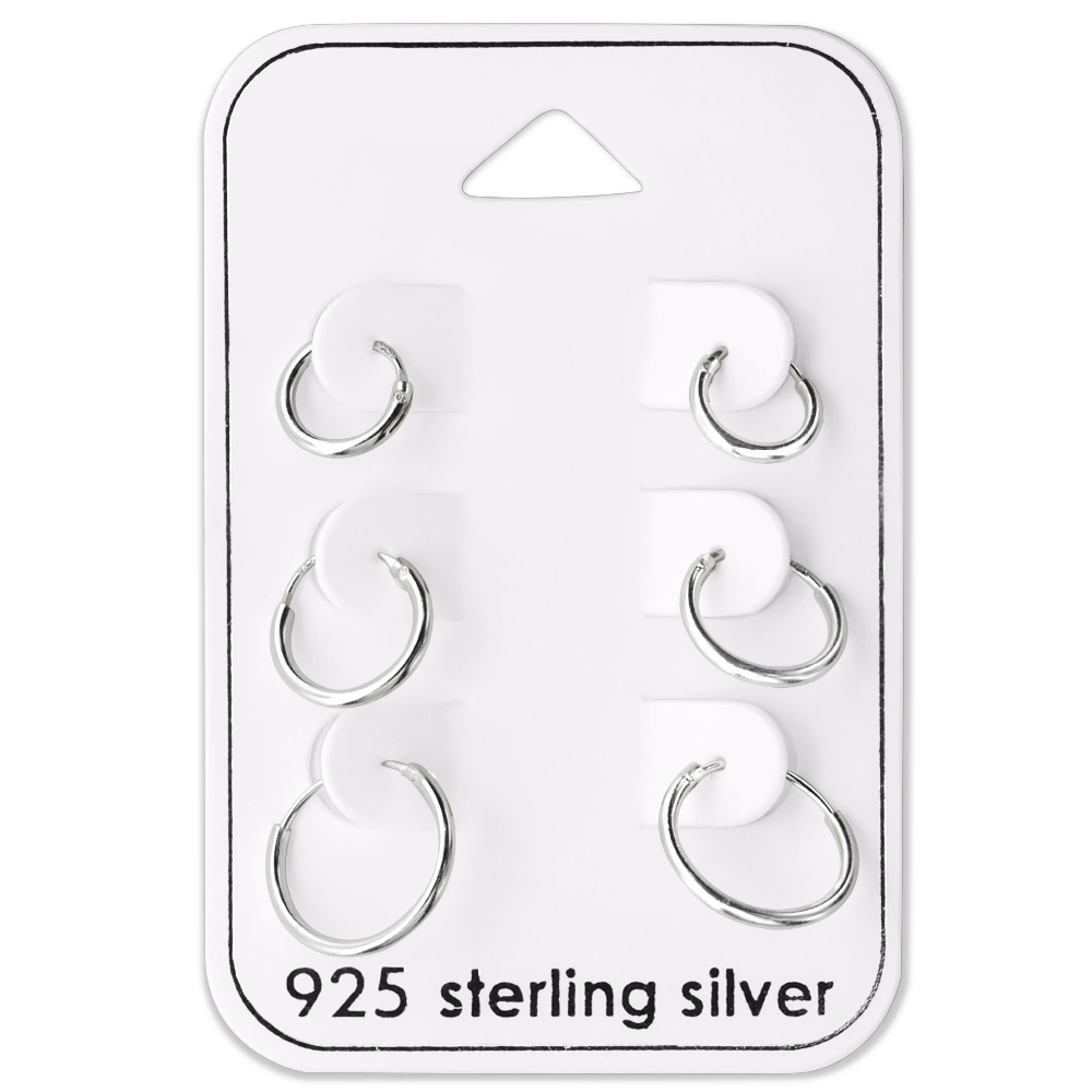 zilver set oorringen 8mm 10mm 12mm  ear hoops set  Zilverana  Sterling 925 Silver
