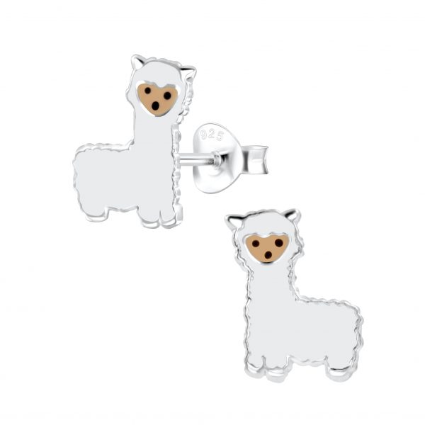 zilveren alpaca kinderoorbellen  lama oorknopjes Meisje Zilver  Zilverana  Oorbellen meisje  Kinderoorbellen meisje zilver