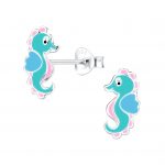 zilveren paarse zeepaardje kinderoorbellen purple seahorse oorbellen Meisje Zilver Zilverana Sterling 925 Silver