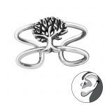 ear cuff zilver met levensboom  oorklem dames zilver  chain Ear Studs  zilverana  Sterling 925 Silver