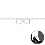 Zilverana  enkelbandje infinity  enkelkettinkjes - dames - 25 cm - Zilver
