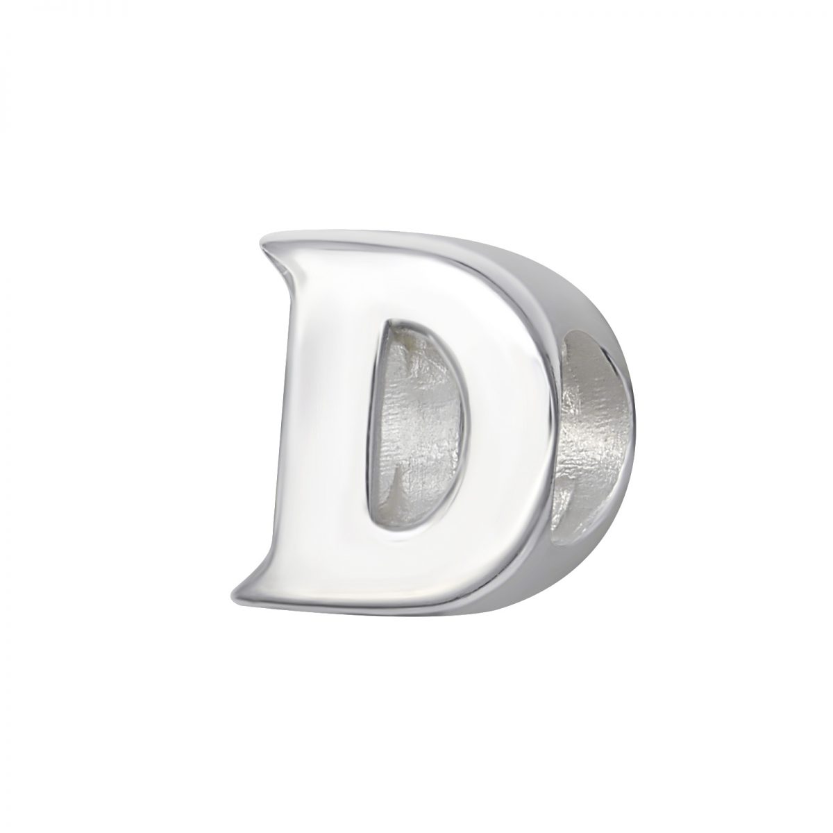 Alfabet letter D bead  Bedel  Zilverana  geschikt voor Biagi , Pandora , Trollbeads armband  925 zilver