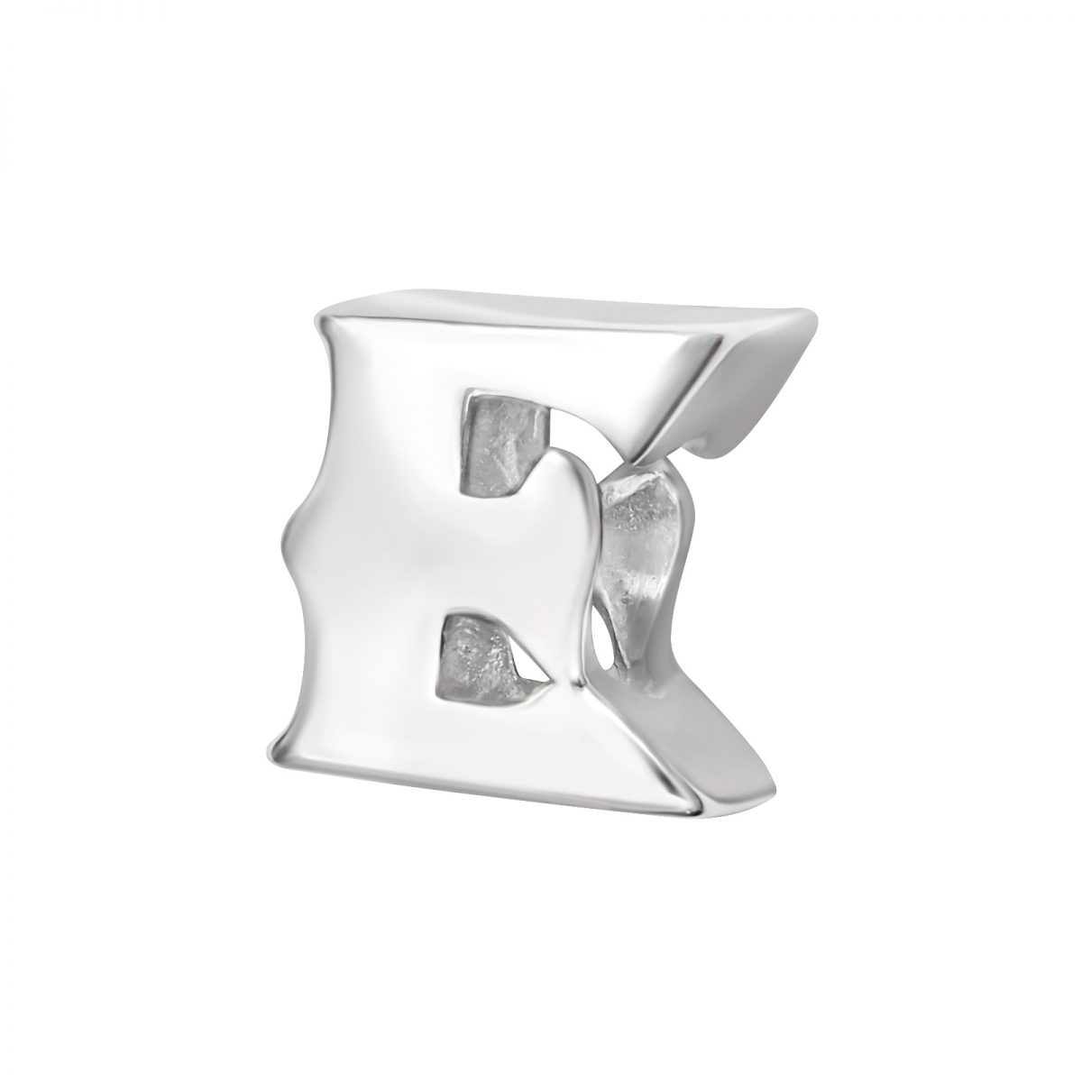 Alfabet letter E bead  Bedel  Zilverana  geschikt voor Biagi , Pandora , Trollbeads armband  925 zilver