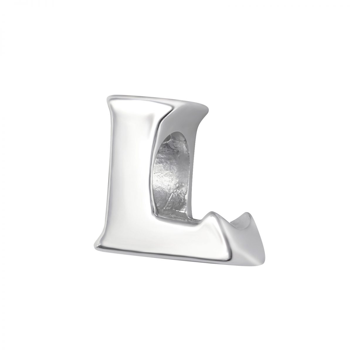 Alfabet letter L bead  Bedel  Zilverana  geschikt voor Biagi , Pandora , Trollbeads armband  925 zilver