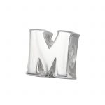 Alfabet letter M bead  Bedel  Zilverana  geschikt voor Biagi , Pandora , Trollbeads armband  925 zilver