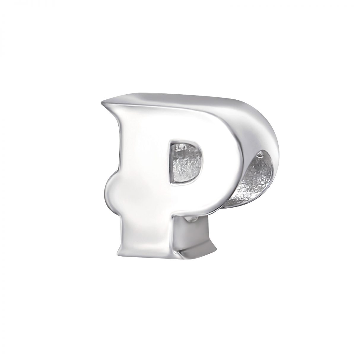 Alfabet letter P bead  bedel  Zilverana  geschikt voor Biagi , Pandora , Trollbeads armband  925 zilver