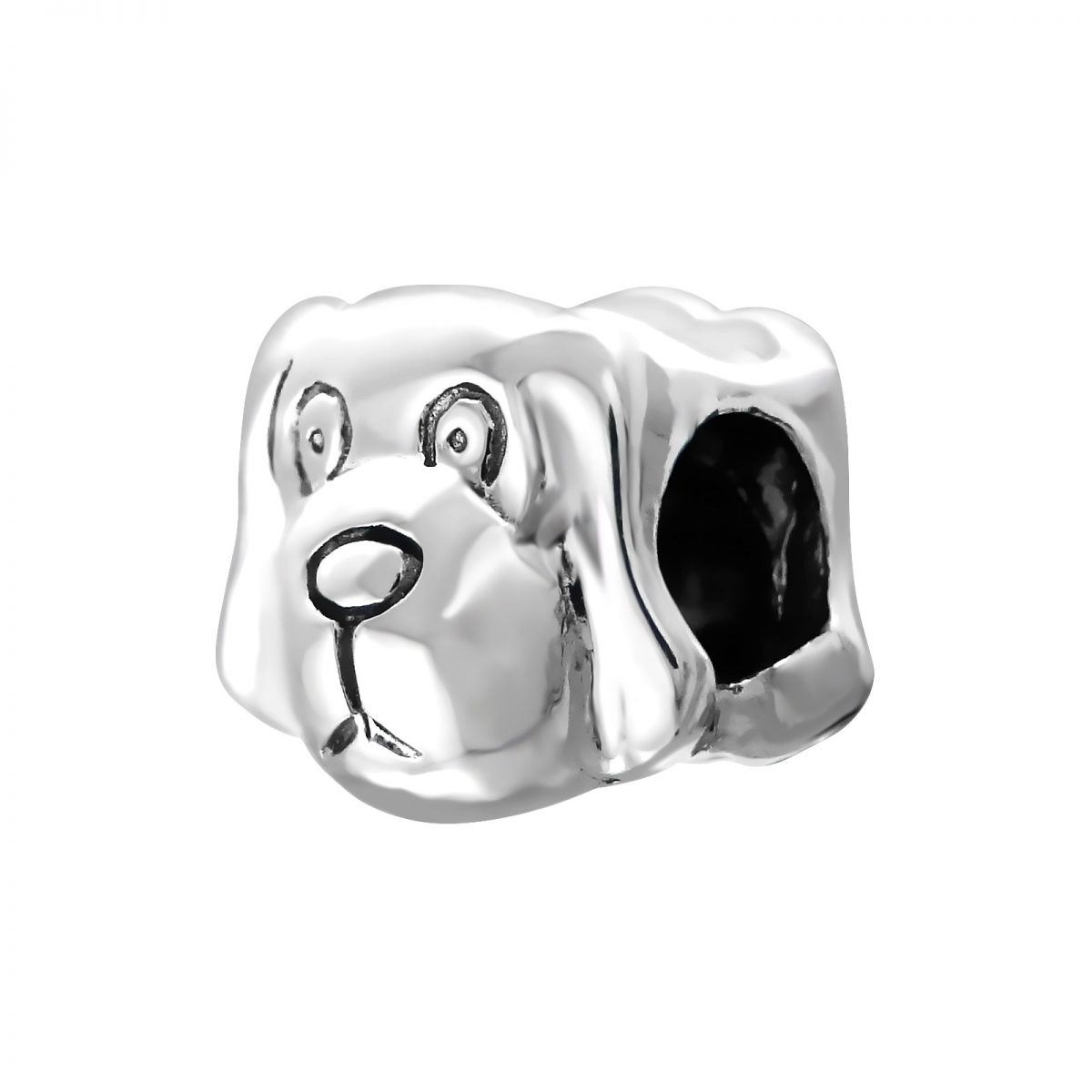 Hondje bead  Bedel  Zilverana  geschikt voor Biagi , Pandora , Trollbeads armband  925 zilver