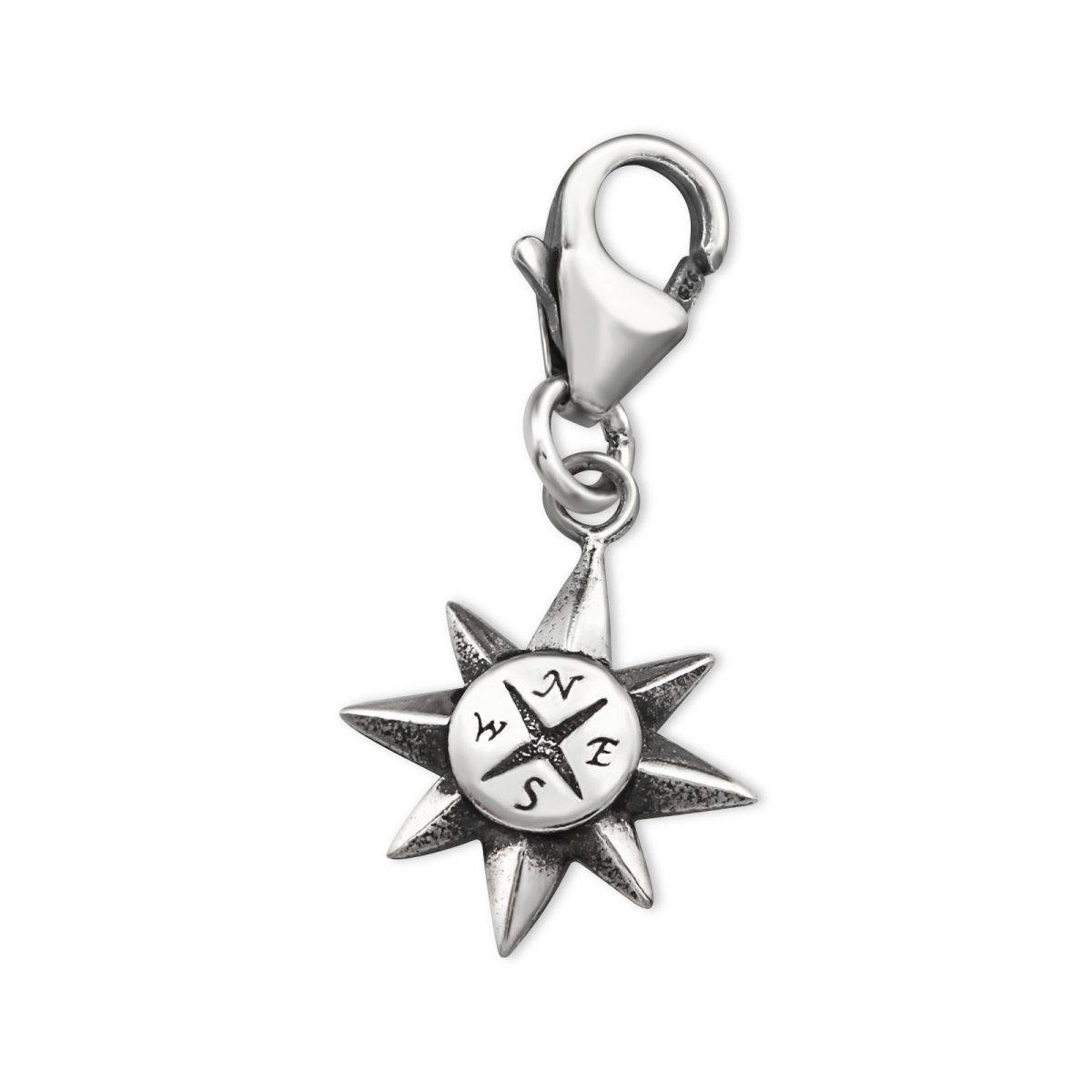 Kompas bedel  Charms  Zilverana  Sterling 925 Silver (Echt zilver)  Clip-On / Karabijnsluiting  Past OA op SilberDream, Zinzi, Thomas Sabo en Ti Sento
