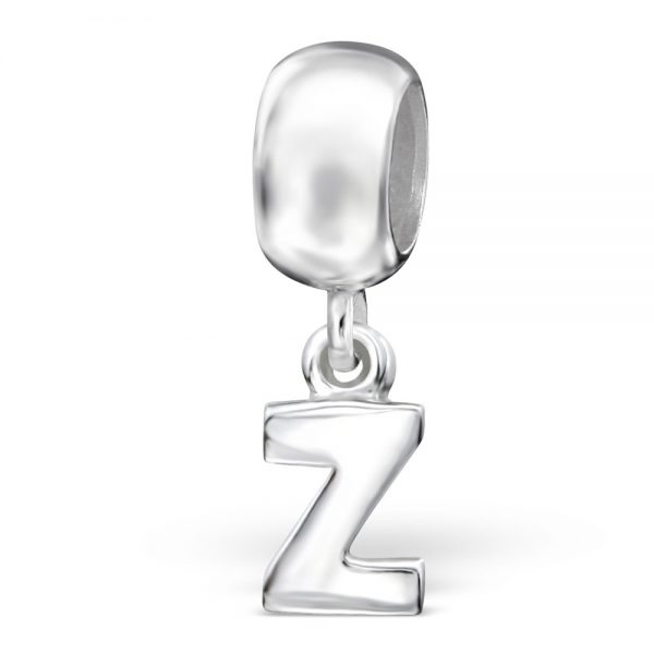 Dangle Alfabet letter Z bead  Zilverana  Bedel  Sterling 925 Silver (Echt zilver)  Past op vele merken  Nikkelvrij