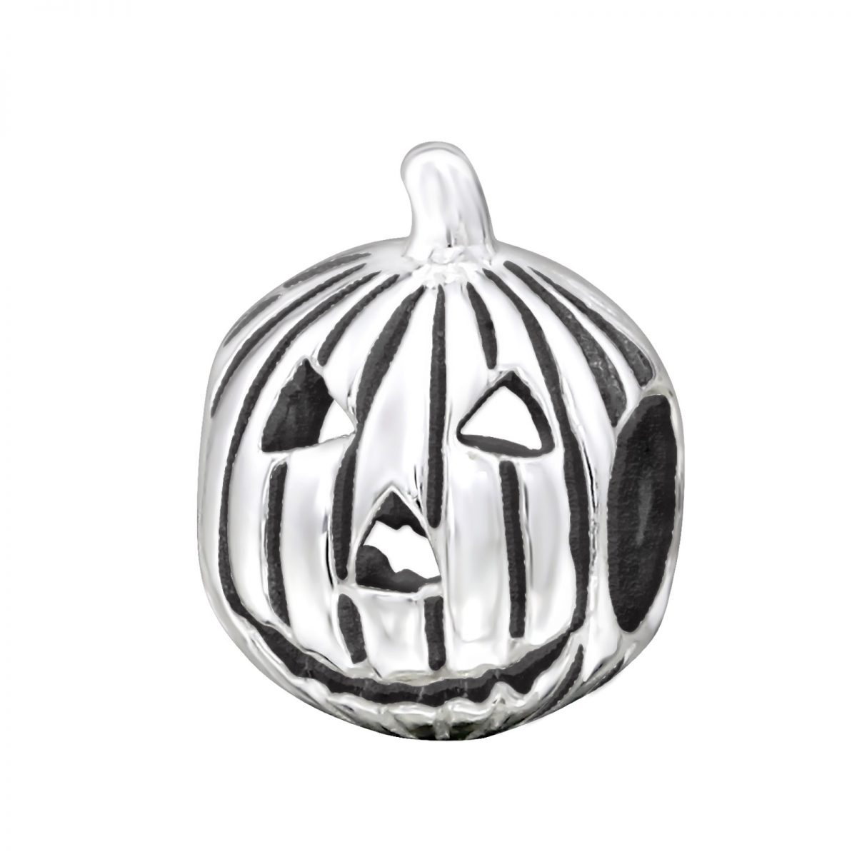 halloween pompoen bead  Zilverana  Bedel  Sterling 925 Silver (Echt zilver)  Past op vele merken  Nikkelvrij