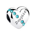 Hart Daughter bead blauwe zirkonia  dochter bedel  Zilverana  geschikt voor Biagi , Pandora , Trollbeads armband  925 zilver