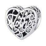 Hart Mother Son moeder zoon bead zirkonia bead Zilverana geschikt voor Biagi , Pandora , Trollbeads armband 925 zilver