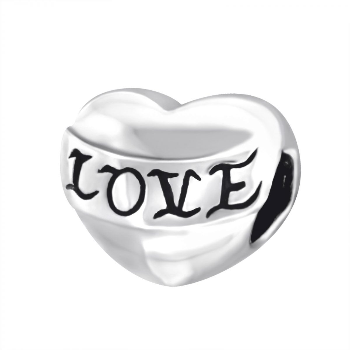 hartvormige love bedel  bead  Zilverana  geschikt voor Biagi , Pandora , Trollbeads armband  925 zilver