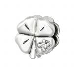 klaver vier bedel zirkonia bead Zilverana geschikt voor Biagi , Pandora , Trollbeads armband 925 zilver