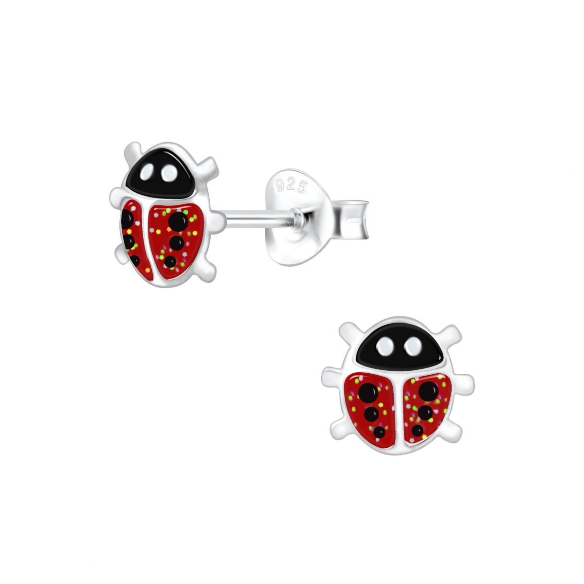 Lieveheersbeestje zilveren kinderoorbellen  oorbellen Meisje Zilver  Zilverana  Sterling 925 Silver