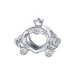 Pompoen koets prinses bead zirkonia  bead  Zilverana  geschikt voor Biagi , Pandora , Trollbeads armband  925 zilver