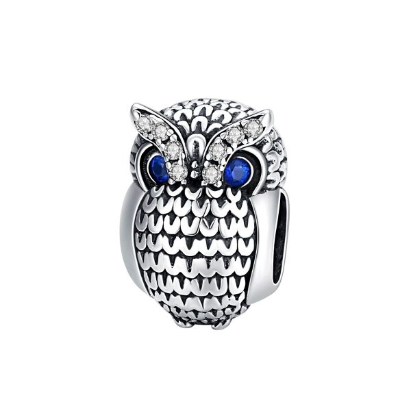 Uil zirconia ogen bedel  inspiring owl bead  Zilverana  geschikt voor Biagi , Pandora , Trollbeads armband  925 zilver