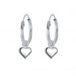 zilveren hangend hartje kinderoorbellen  oorringen hart hanger  oorbellen Meisje Zilver  Zilverana  Sterling 925 Silver