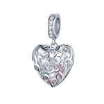 Hart dangle bedel zirkonia  bead  Zilverana  geschikt voor Biagi , Pandora , Trollbeads armband  925 zilver