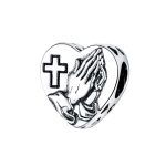 Hart gebed van liefde bedel  prayer of love bead  Zilverana  geschikt voor Biagi , Pandora , Trollbeads armband  925 zilver