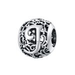 Letter J romantisch bedel  alfabet bead  Zilverana  geschikt voor Biagi , Pandora , Trollbeads armband  925 zilver