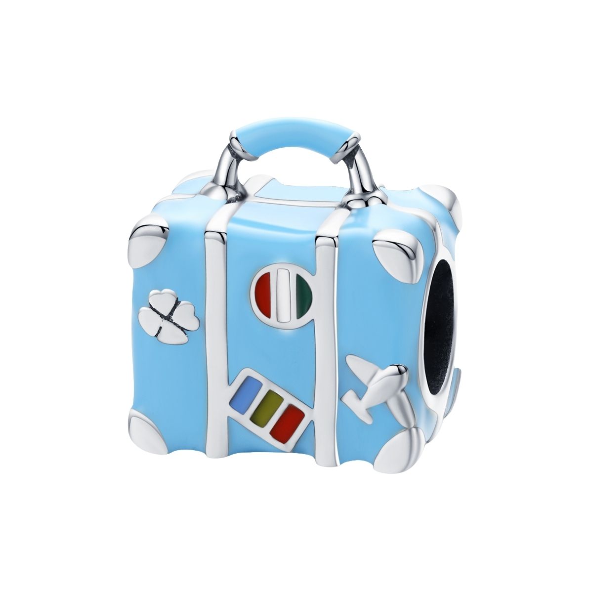 Reis koffer bedel  Suitcase bead  Zilverana  geschikt voor Biagi , Pandora , Trollbeads armband  925 zilver