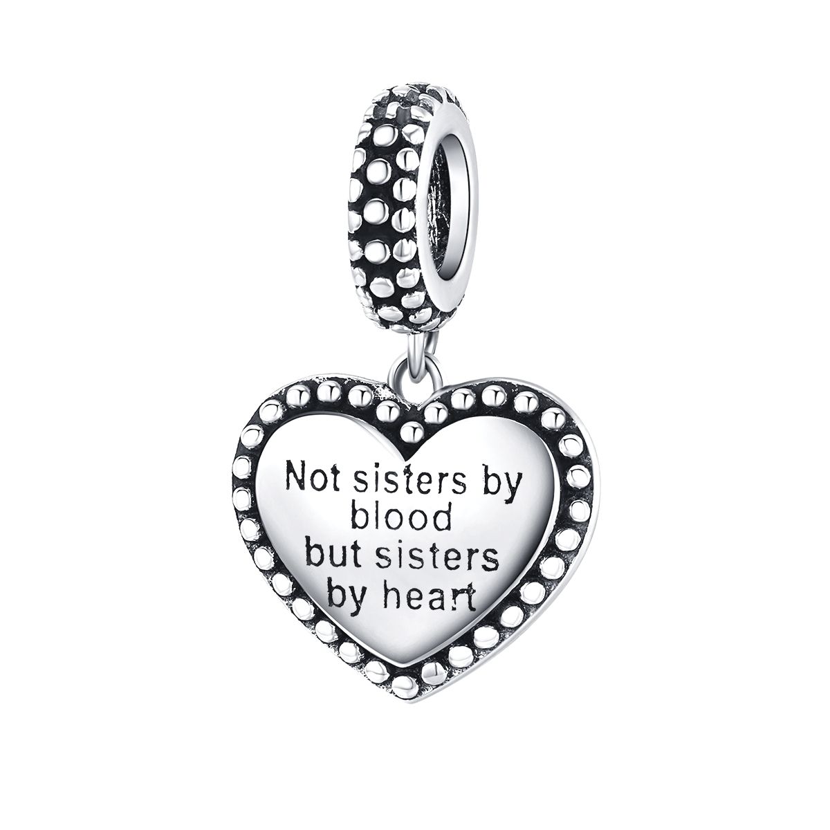 Sisters hart dangle bedel  vriendschap hart bead  Zilverana  geschikt voor Biagi , Pandora , Trollbeads armband  925 zilver