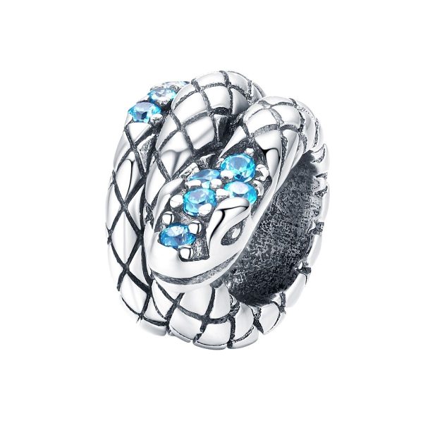 Slang bedel zirkonia  Snake bead  Zilverana  geschikt voor Biagi , Pandora , Trollbeads armband  925 zilver