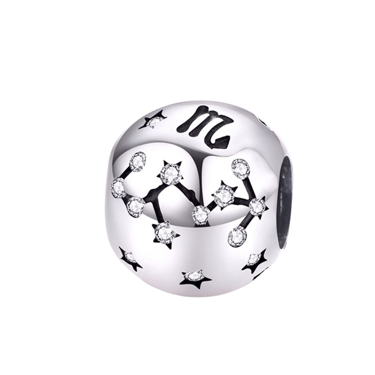 Sterrenbeeld schorpioen bedel zirkonia  zodiac scorpio bead  Zilverana  geschikt voor Biagi , Pandora , Trollbeads armband  925 zilver