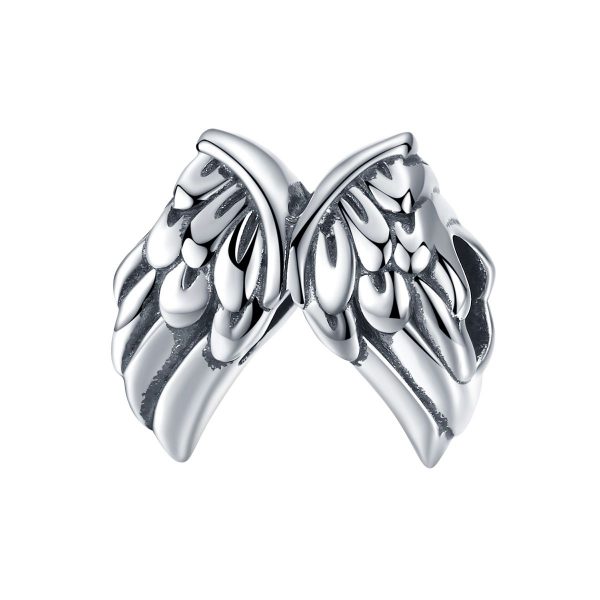 Vleugels engel bedel  Wings bead  Zilverana  geschikt voor Biagi , Pandora , Trollbeads armband  925 zilver