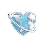 Hart bescherm de wereld bedel  guard the earth bead  Zilverana  geschikt voor Biagi , Pandora , Trollbeads armband  925 zilver