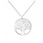 Zilveren halsketting met tree of life hanger van echt 925 zilver van Zilverana. De levensboom die geluk brengt.