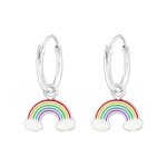 Zilveren kinderoorbellen regenboog hanger  Oorringen Meisje Zilver  Zilverana  Sterling 925 Silver