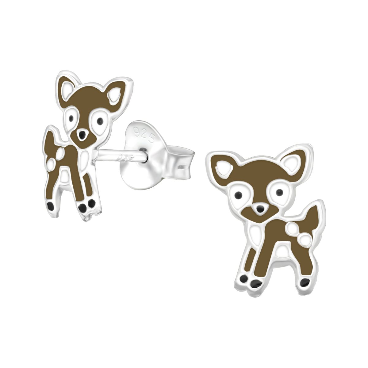 zilveren kinderoorbellen bambi hertje ,  Hert Oorbellen meisje ,  Kinderoorbellen meisje zilver ,  Zilverana ,  925 Silver (Echt zilver)