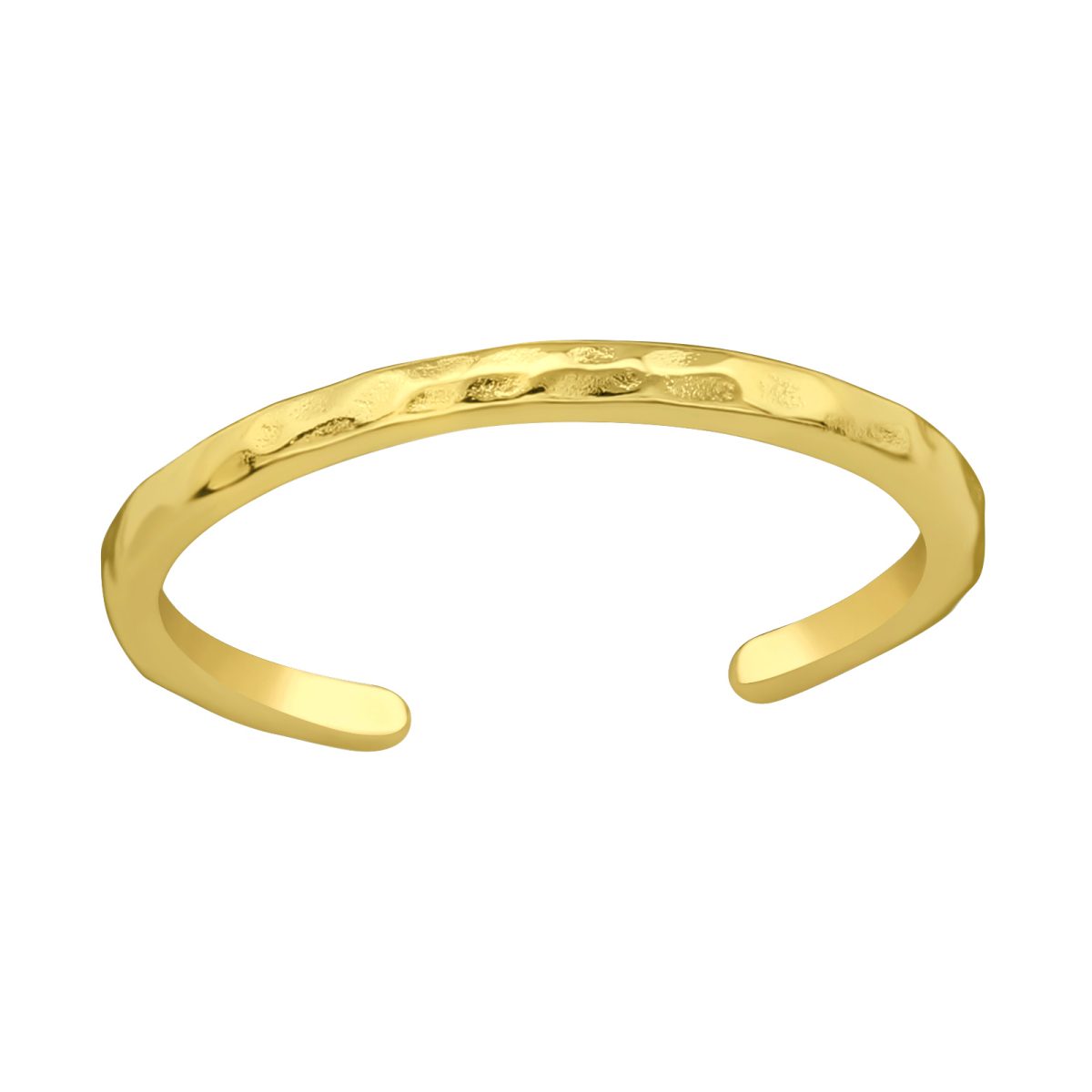 Zilveren gold plated teenring eenvoudig  One size fits all - Toe Ring Adjustable  Zilverana  Sterling 925 Silver (Echt zilver)