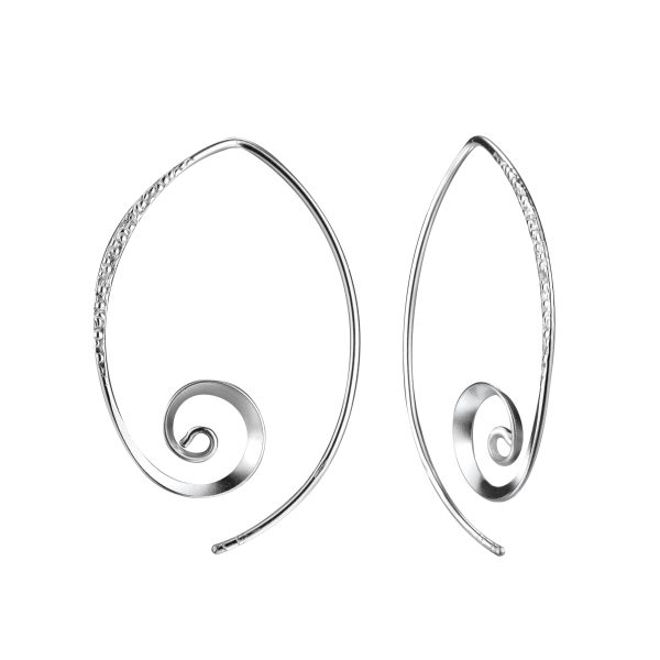 Zilveren spiraal oorhangers  spiral zilver  oorbellen dames zilver  Zilverana  sieraden vrouw  Sterling 925 Silver