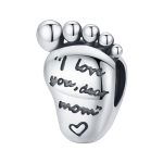 Voetje liefde moeder kind bedel  familie bead  Zilverana  geschikt voor Biagi , Pandora , Trollbeads armband  925 zilver
