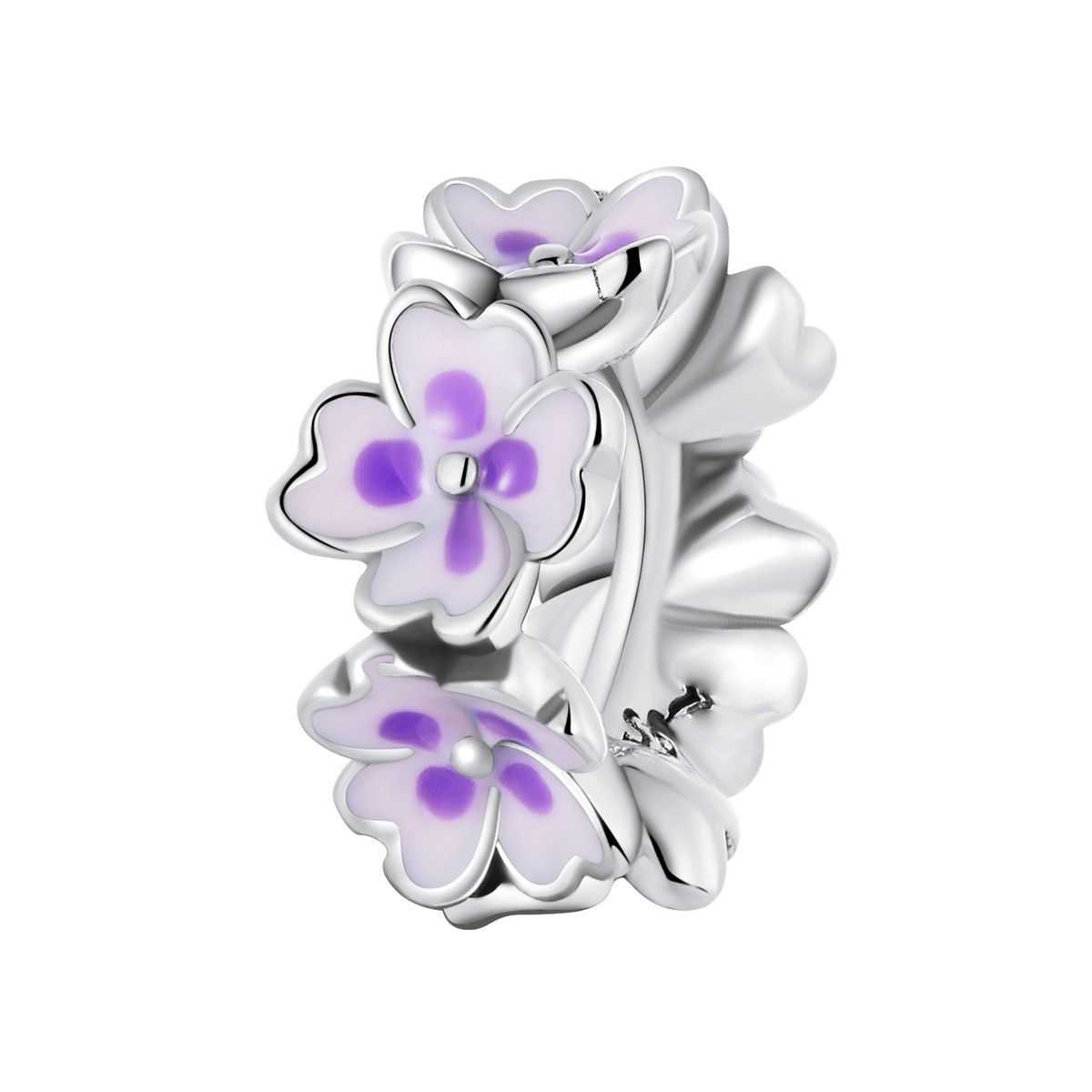 Fleurige bloemen bedel small  Bloem bead  Zilverana  geschikt voor Biagi , Pandora , Trollbeads armband  925 zilver