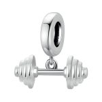 Halter fitness sport bedel  gewichtheffen power bead  Zilverana  geschikt voor Biagi , Pandora , Trollbeads armband  925 zilver