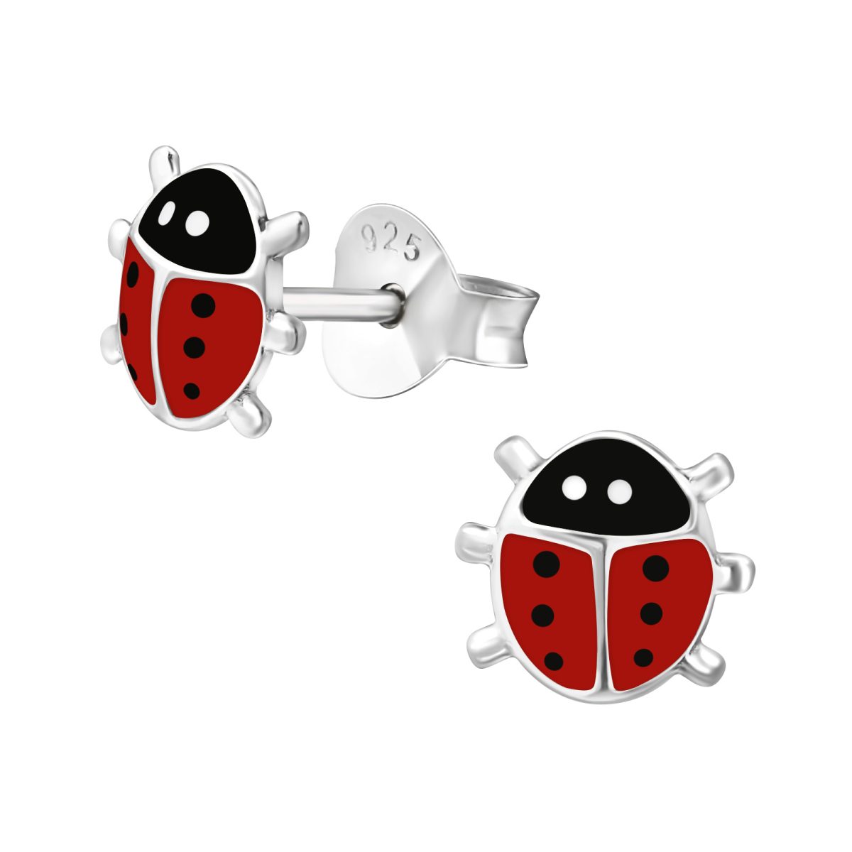 Lieveheersbeestje zilveren kinder oorstekers  oorbellen Meisje Zilver  Zilverana  Sterling 925 Silver