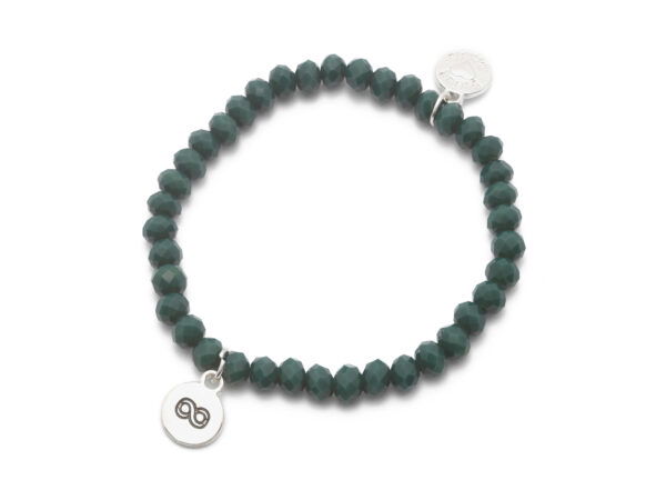 Proud Mama charm armband infinity (donkergroen)