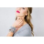 Proud Mama charm armband ster hart (taupe) - Afbeelding 3