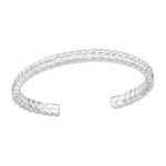 Zilver teenring met gevlochten motief gemaakt van 925 zilver van Zilverana. One size fits all